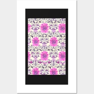 flowers pattern Posters and Art